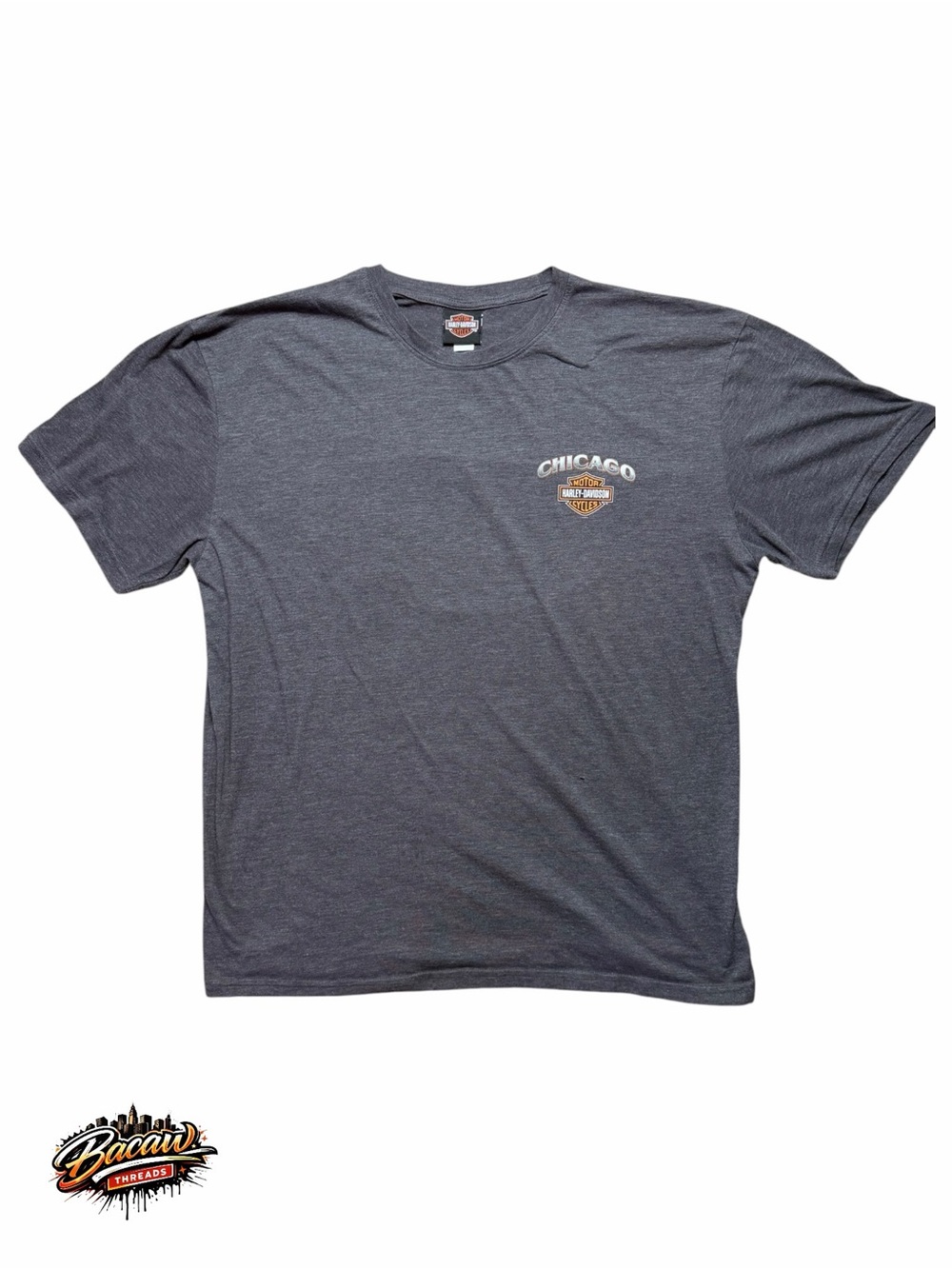 Harley Davidson Chicago, IL Men’s Short Sleeve Gray Motorcycle graphic Shirt